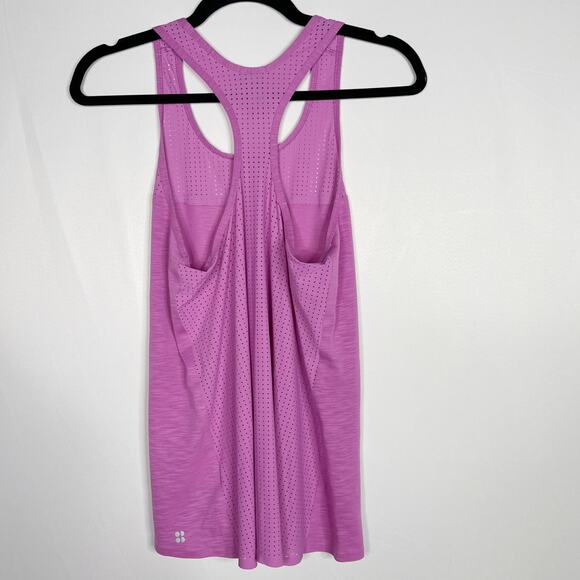 Sweaty Betty XSmall XS Purple Mesh Racerback Tank Top Performance Scoop Neck - Picture 2 of 9